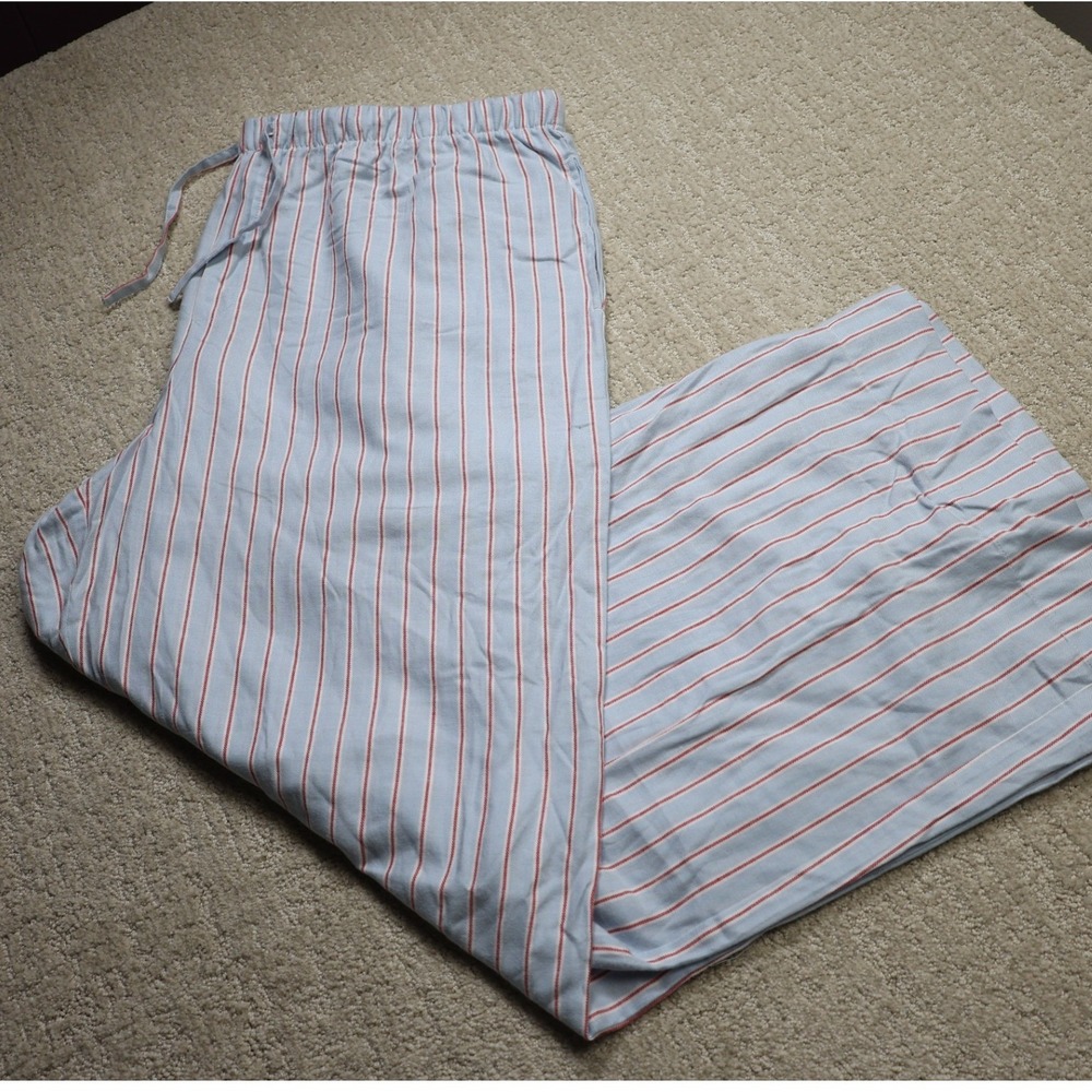 Auden Womens XXL Blue Red Stripe Pajama Pants Drawstring Sleepwear 35Y8XR NEW